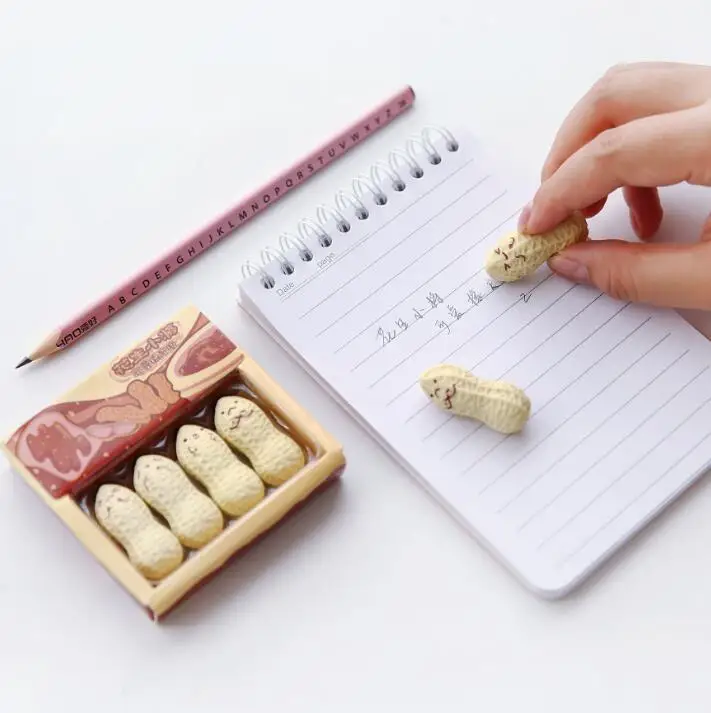 4 Pcs/Pack Creative Peanut Eraser Rubber Eraser Primary Student Prizes