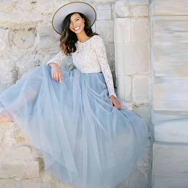 2016 Tulle Long Women Skirts Formal Wedding Maxi Skirts ...