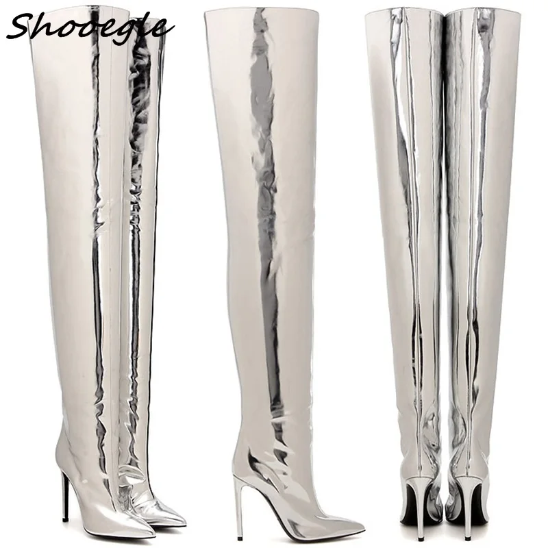 серебристые сапожки женские. серебряные сапоги. серебряные высокие сапоги. Casadei сапоги (37, черный). серебристые сапоги.