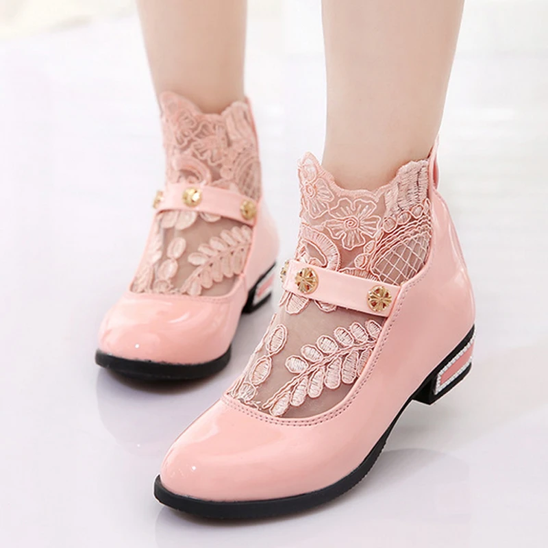 2016 New Girls Princess Shoes Children PU Leather Single Boots Fashion ...