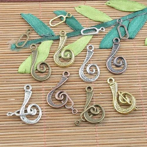 

40sets bronze /dark gold /copper /tibetan sivler color swirl toggle clasps