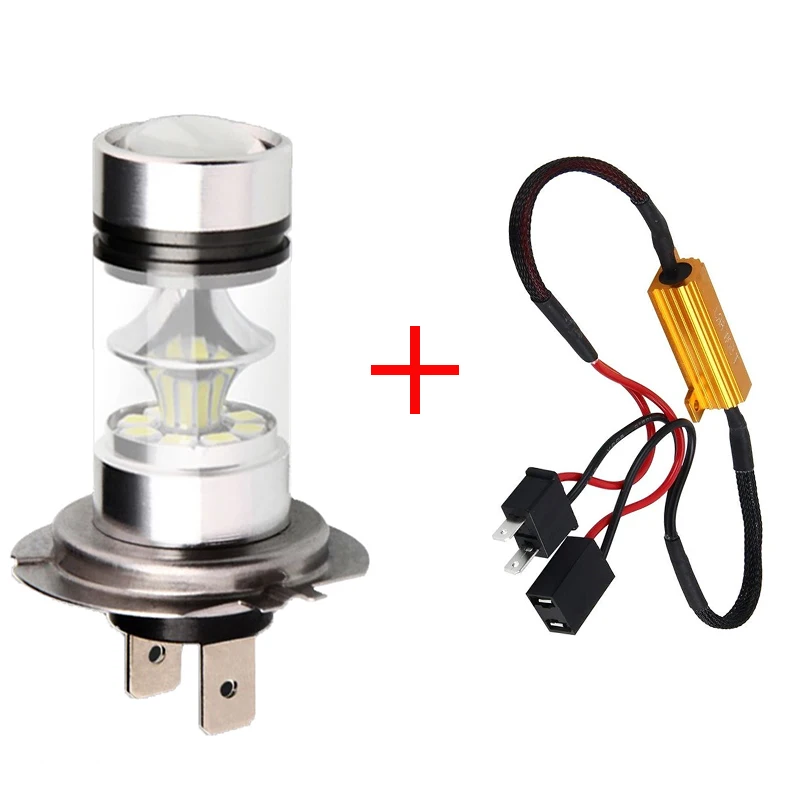 

GZKAFOLEE 1Pcs White car Light H7 H11 No Error For 12V Car Fog Lights