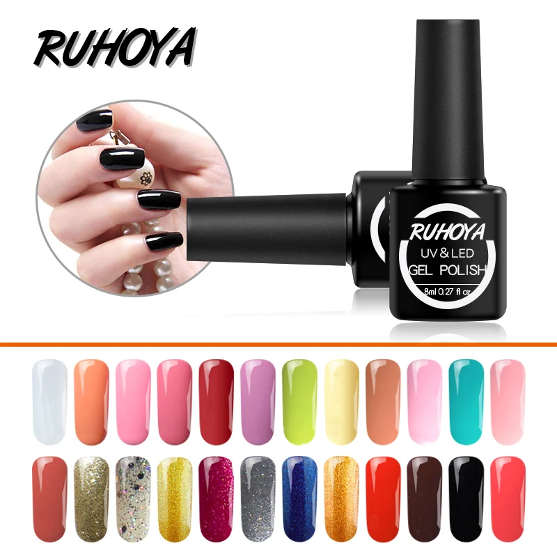 

Ruhoya Hybrid Varnish Gellak Semi Permanent 3 In 1 UV LED Gel Polish Soak Off GelPolish Lucky 8ML One Step Gel Nail Polish