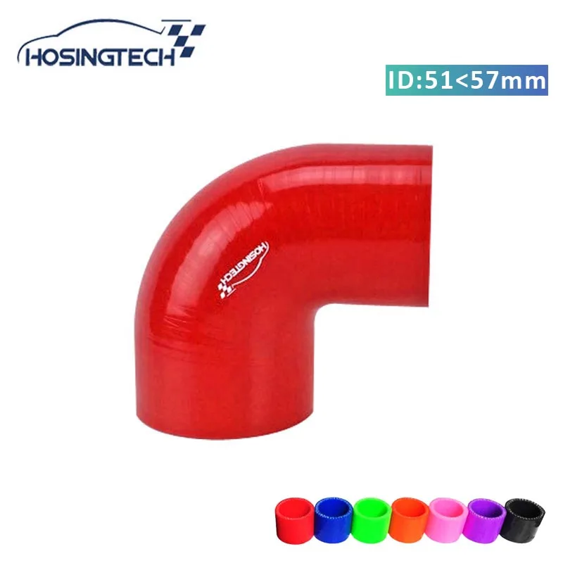 

HOSINGTECH- brand quality factory price 57mm to 51mm(2.25"-2") red 90degree silicone intercooler turbo hose