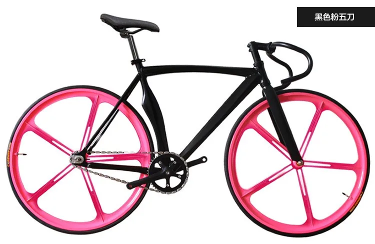 Cheap Original X-Front brand Scimitar muscle fixie Bicycle Fixed gear 52cm DIY Five cutter wheel speed road bike fixie bicicleta 8