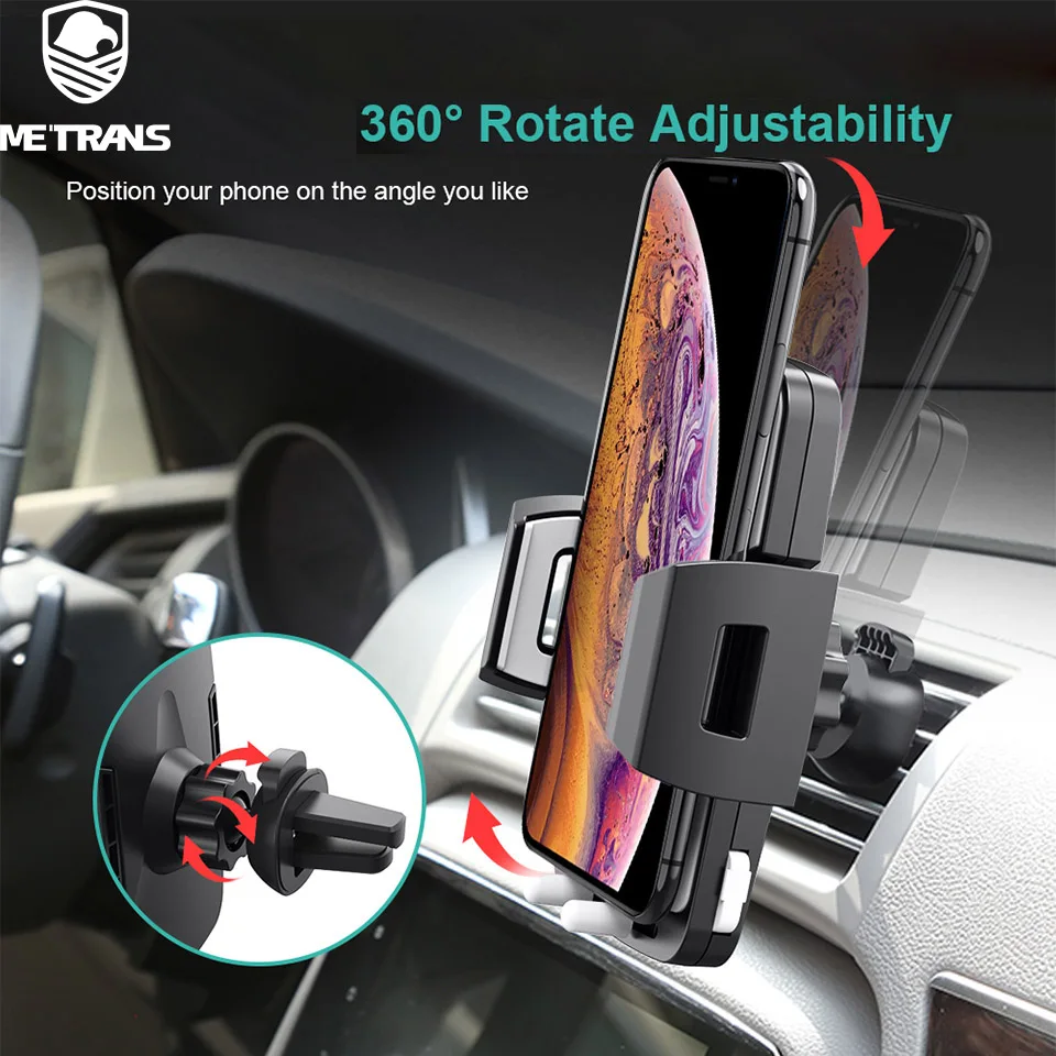Metrans Gravity Car Phone Holder For iPhone 7 XS Max 360 Degree GPS Air