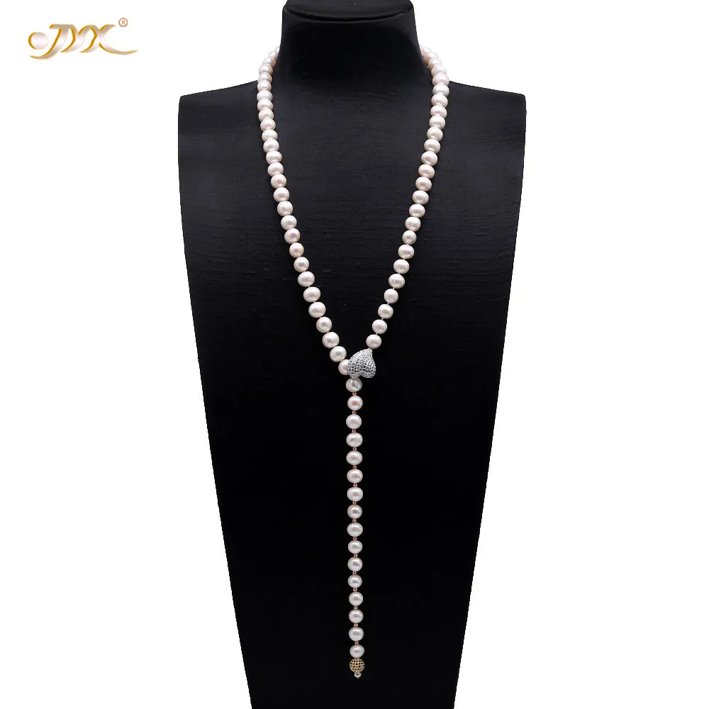 4row 21/" 10 mm round white FRESHWATER PEARL NECKLACE