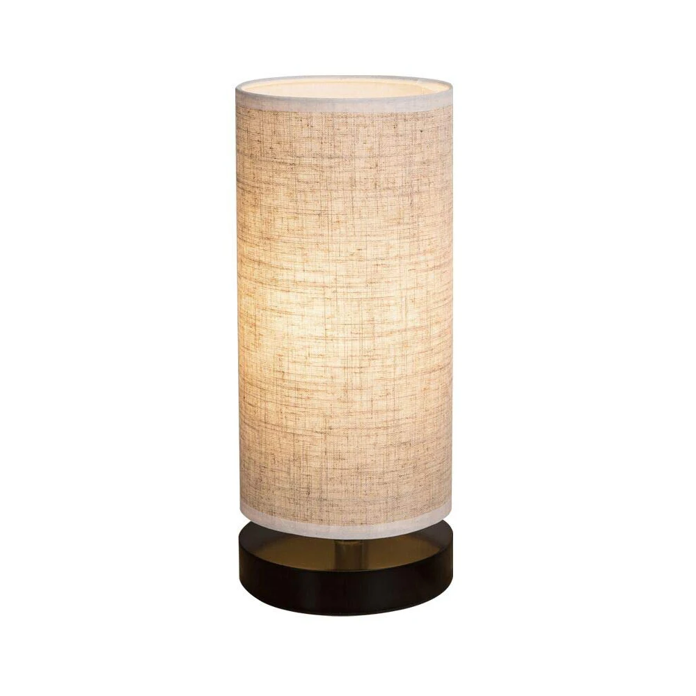 Тканевый абажур прикроватная настольная лампа со сплошное деревянное основание минималистичный ночник длинный кабель питания с E27 обычная лампочка