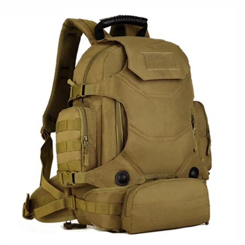 Горячая новинка военный рюкзак мужской 40 л водонепроницаемая сумка дорожные сумки многофункциональный 14 дюймов ноутбук износостойкий сумка для девочек - Цвет: Wolf brown