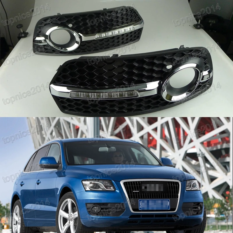 

2Pcs White LED Daytime Running Lights DRL Daylight Driving Fog Light Lamps For Audi Q5 2009-2013