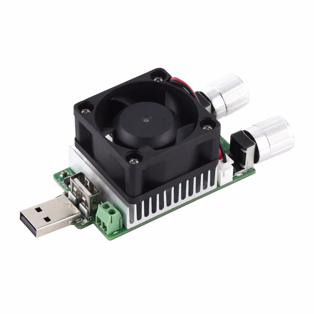 

35W DC 3V-21V Adjustable USB Electronic Load Battery Discharge Capacity Tester with Cooling Fan Power Supply Tester New Hot