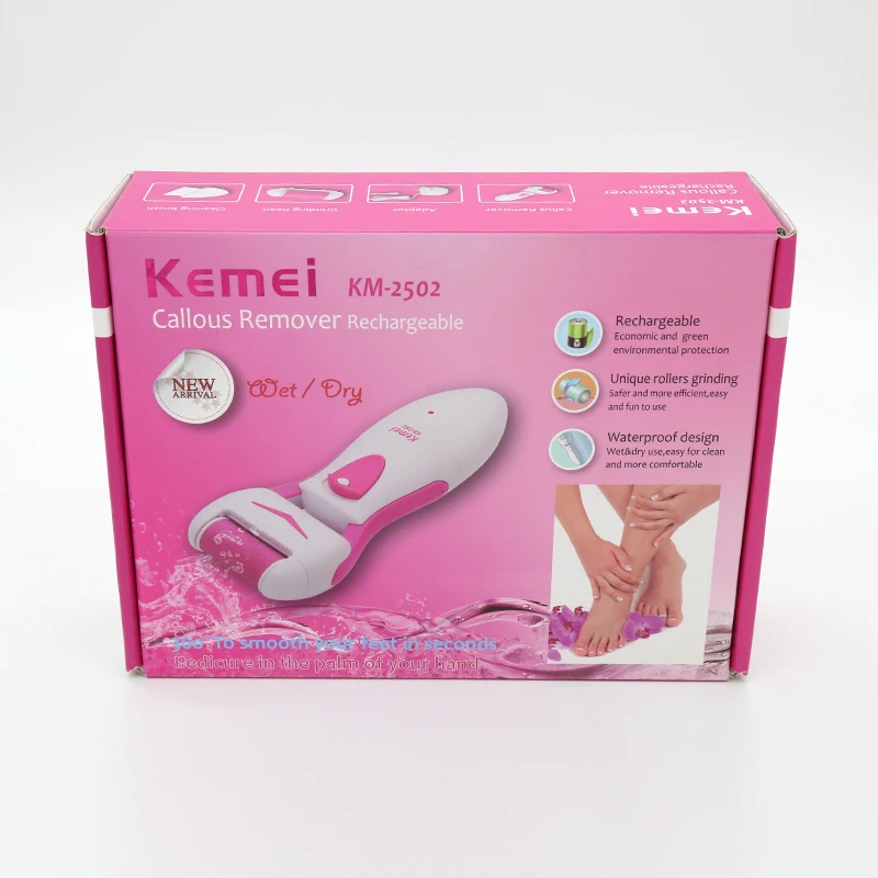 Kemei электрический прибор для удаления мозолей инструменты для ухода за ногами педикюр бархат гладкая машина мозолей пилка для ног Топ Электрический педикюр