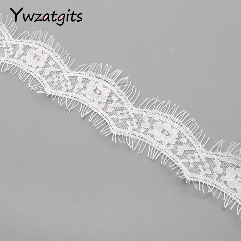 Ywzatgits 3 ярдов 40 мм черный/белый вышитые ресницы кружево ткань отделка ленты DIY Швейные материалы ручной работы для поделок YR0106