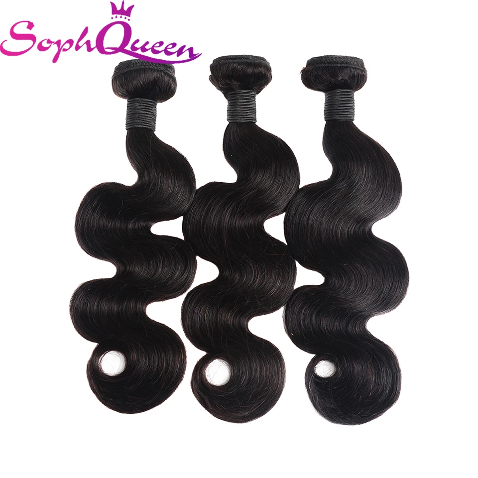 Soph Queen Hair Brazilian Body Wave Hair Weave Bundles Unprocessed Virgin Hair Bundles Human Hair Bundle Extension Natural Color