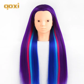 

Qoxi Professional training heads with long thick hairs practice Hairdressing mannequin makeup dolls hair Styling tete for sale