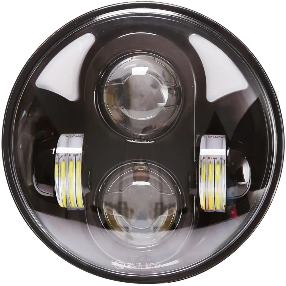 

5 3/4 5.75" Inch Round 45W Hi/Lo Beam moto LED Projector Headlights For Harley Davidson Motorcycle DRL