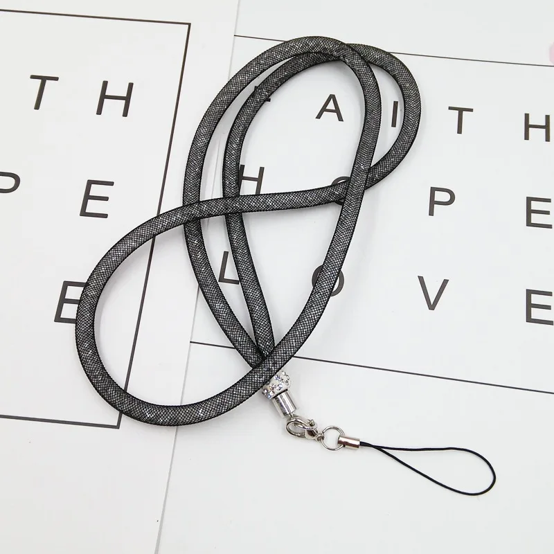 Etmakit كريستال الرقبة قلادة حزام الحبل U القرص ID العمل بطاقة المحمول سلسلة هاتف الخليوي الأشرطة المفاتيح الهاتف شنق حبل