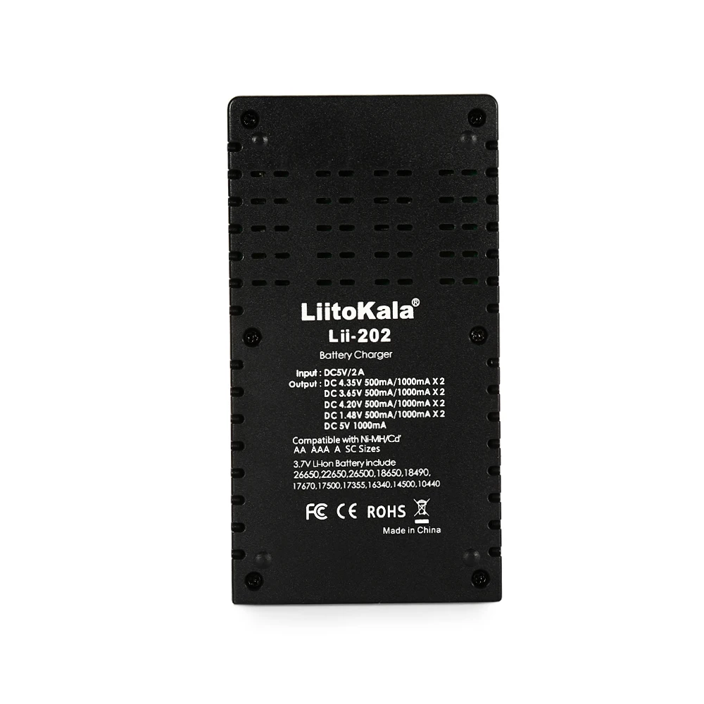 LiitoKala Lii-202 USB Intelligent Battery Charger with Power Bank Function for Ni-MH Lithium for 18650 26650 18350 14500 lii202