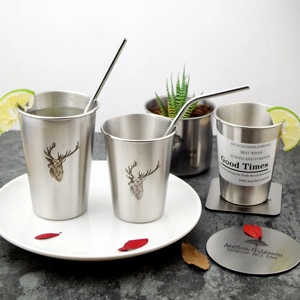 350500ml Stainless steel Cup for lovers Industrial Flamingo beer cold water toothbrush couple cup For CampingTravelHome Use (13)