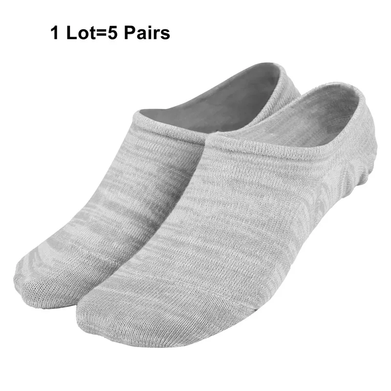 JUMEAUX 5 пар летних силиконовых мужских носков Нескользящие невидимые носки в стиле ретро партия повседневных тапочек тонкие носки набор 38-44 - Цвет: pp3
