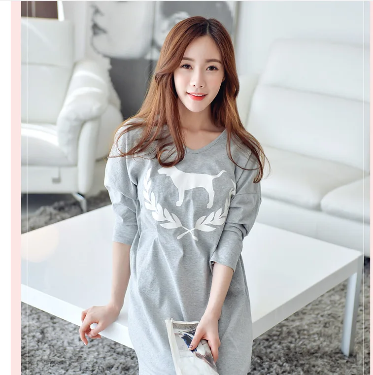 

Sleeve Women Sleepwear Pajamas Girls Home Wear Clothing For Woman New 2018 Spring Autumn Womens Pajama Sets O-Neck Seven Long