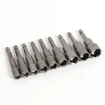 

9pcs 6mm-14mm Hex Socket Sleeve Nozzles Nut Driver Set Drill Bit Adapter Hex Power Tools
