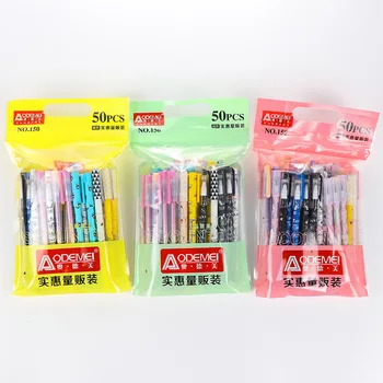 

50 Pcs/Lot Kawaii Gel Pens 10 Color Ink Ballpoint Pen Ballpoint 0.38mm Stationery Office School Supply Lapices Escolar ZXB40