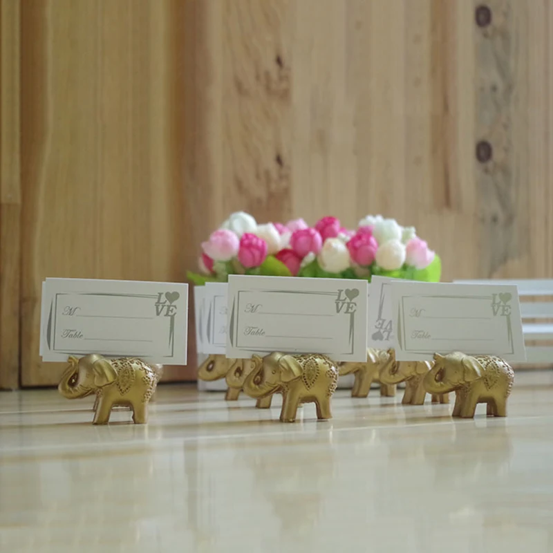 Великолепный золотой слон дизайн место держатель для карт Свадебная вечеринка