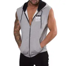 Летние рубашки без рукавов быстросохнущая Спортивная одежда для спорта на открытом воздухе с капюшоном тренировочные майки жилеты для бега мужские топы