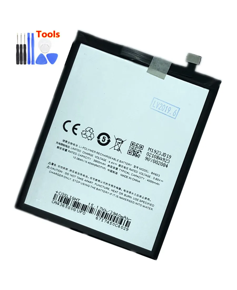 

4000mAh High Quality Original BA923 Battery For Meizu Mei zu Note 9 M9 BA923 Batterie Bateria + Free Tools