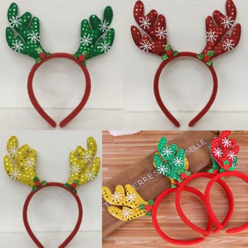 

Christmas KIds Deer Antlers Tiaras Babies Kid Headband Hair band With Bells Party Prop