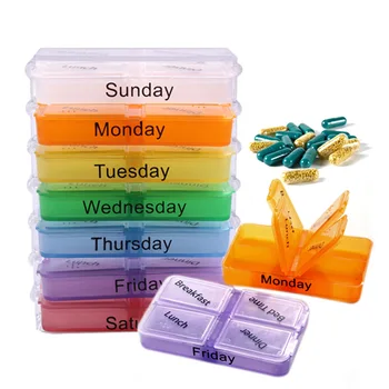 

7 Days Pill Case Medicine Tablet Sorter Drug Box Container Medicine Weekly Pill Box Drug Cases Splitters for Healthy Care