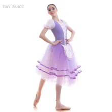 Высококачественная фиолетовая балетная пачка с пышными рукавами для взрослых девочек, романтичный стиль, балетная юбка-пачка, сценический костюм для шоу 18420
