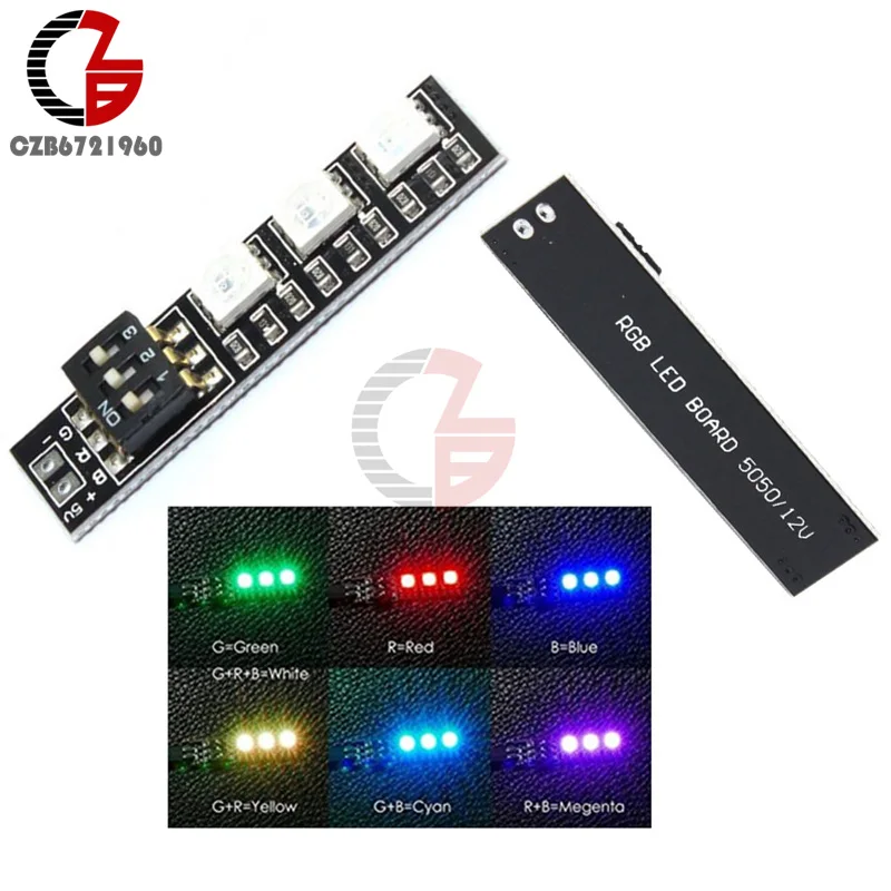 

F16185 RGB 5050 LED Light Board 12V 3S 4S 7 Colors DIY DIP Switch for RC QAV250 FPV