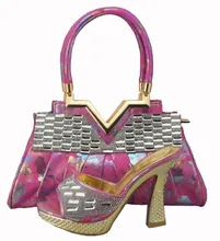 High Quality Italian Matching Shoes And Bags Set Wholesale African Women Shoes And Matching Bags Set For Party 1308-38