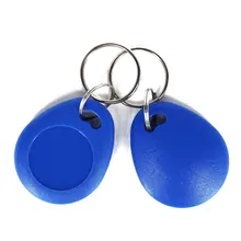 10 шт. 13,56 МГц RFID мультичастотный Классический 1 k записываемых брелоков, брелки для ключей, ISO14443A контроля доступа по отпечаткам ключ-карта маркер тег смарт-ключа-голубой цвет