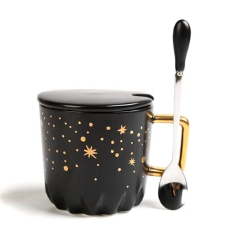 

Romance Lovers Ceramic mug Creative Procelain cup Home Lovers Coffee Mug Water Cup Office gift tea Cups with spoon