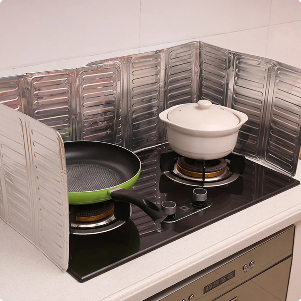 

Kitchen Cooking Frying Pan Oil Splash Screen Cover Gas Stove Anti Splatter Shield Guard Oil Divider Splash Proof Baffle Tools