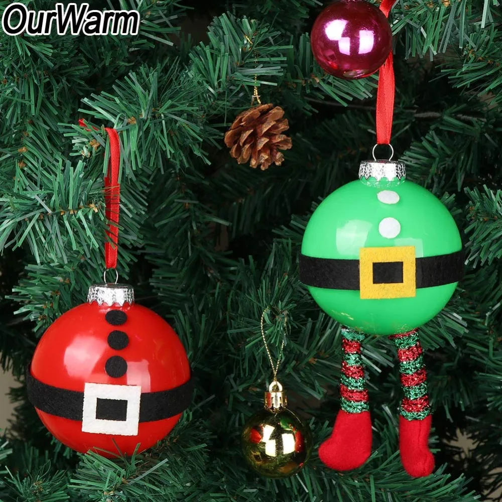 OurWarm 2Pcs DIY Christmas Ball Ornaments New Year Gifts Diameter 8cm