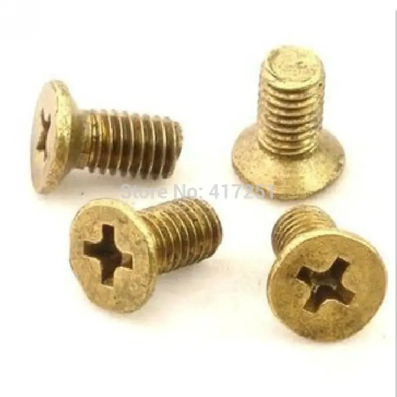 

1 piece Metric Thread M6*8mm Brass Countersunk Head Phillips Screws Fasteners