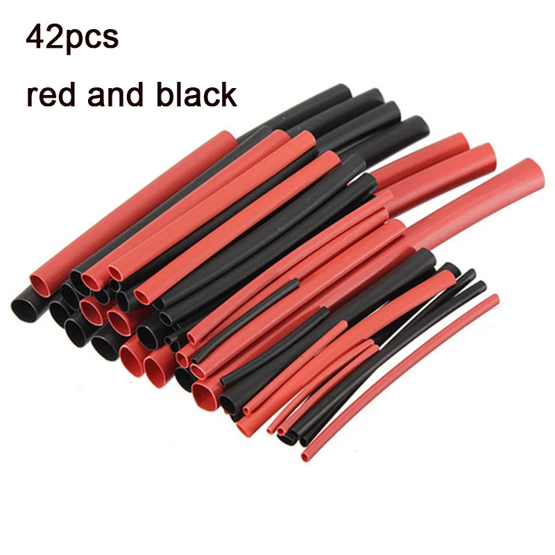 

42PCS Black 2:1 Assortment Heat Shrink Tubing Tube Car Cable Sleeving Wrap Wire Kit Useful Electric Tubings 7.28mm