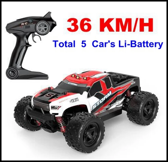 MJD R301 36 км/ч 55 км/ч 1/18 2,4G 4WD Big Foot RC Скорость автомобиль высокой гоночный скоростной автомобиль внедорожник игрушки VS a959-b a959 a979-1-b - Цвет: 36kmh red R301  5Bty