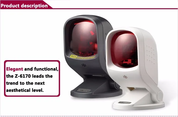 Zebex Z-6170 Hands-Free Laser Omnidirectional Barcode Scanner Desktop Bar Code Reader Five scan directions 20 lines portable printer scanner