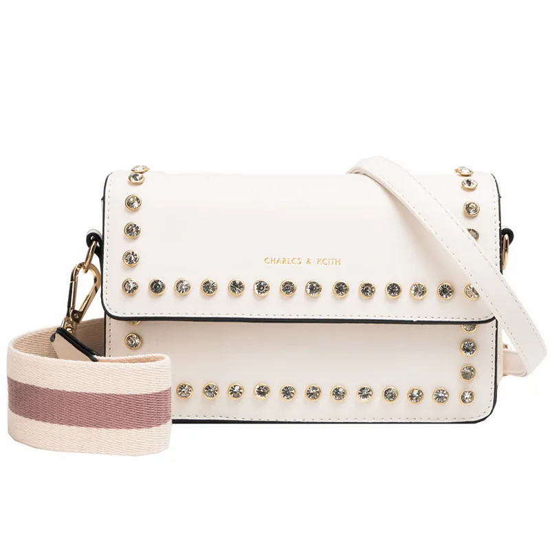 Женская брендовая сумка с бриллиантами, сумка через плечо для женщин, кожаные сумки, новинка, дизайнерские известные бренды, женская сумка через плечо - Цвет: Белый