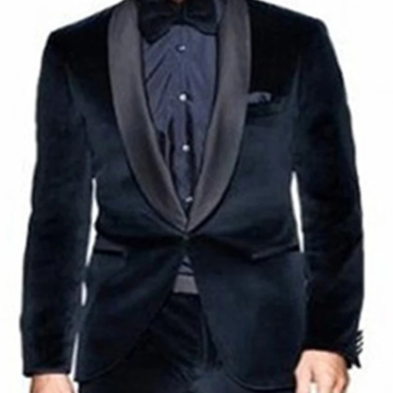 Deux-Pi-ces-Bleu-Marine-Velours-Hommes-Costumes-pour-les-V-tements-De-Mariage-noir-Ch (1)