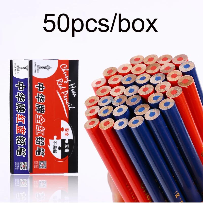Creative Wooden HB Pencil 50pcs/box Full Red Dual Color Blue Red for Choose Marker Special Pencils School Office Supplies Creative Wooden HB Pencil 50pcs/box Full Red Dual Color Blue Red for Choose Marker Special Pencils School Office Supplies