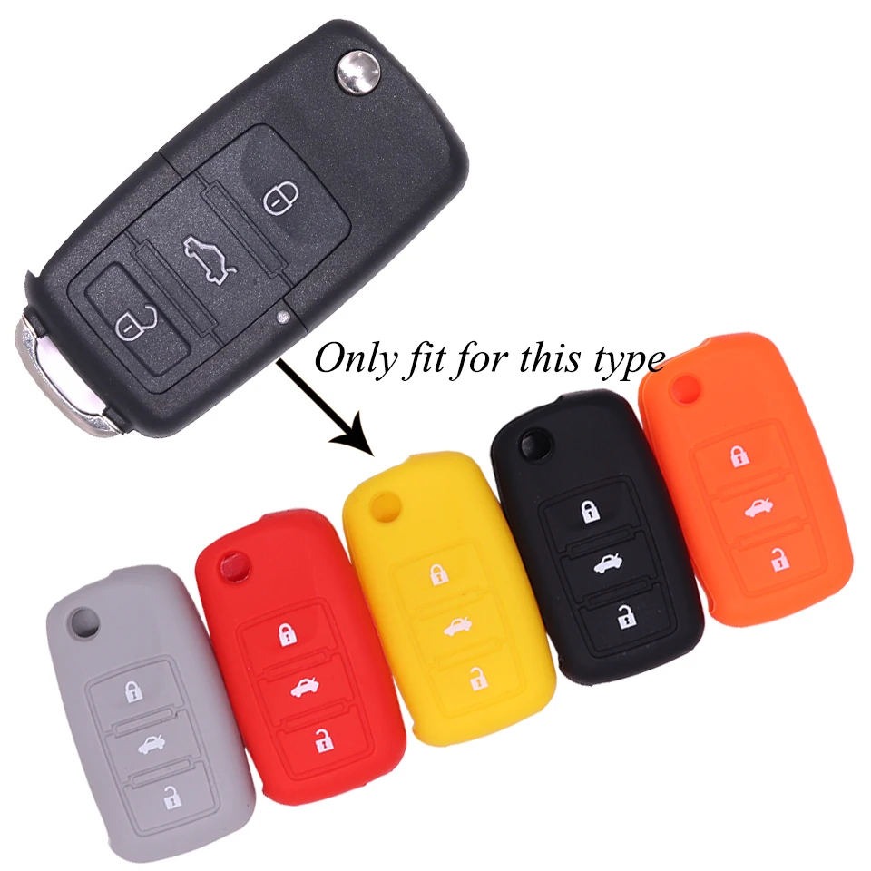 

7 Colors 3 Buttons Hot Silicone Car Auto Key Cover Case for Remote Control for Volkswagen VW Series Car-styling Drop Shipping