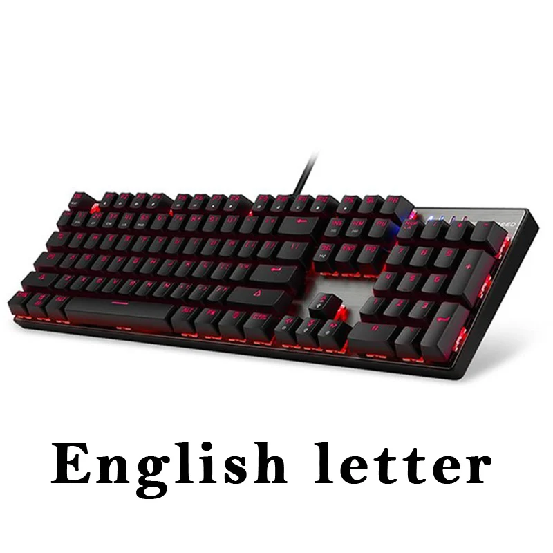 Black English Игровая механическая клавиатура Motospeed CK104 с подсветкой, игровая подсветка, геймер RGB, Русская клавиатура для компьютера, USB ключ, крышка s, клавиша, плата - Цвет: Black English