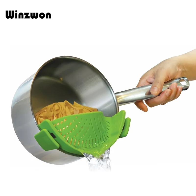 

1Pcs Silicone Pod Pan Bowl Liquid Funnel Strainer Anti-spill Drain Pans Round Rice Washing Colander Kitchen Cooking Tools