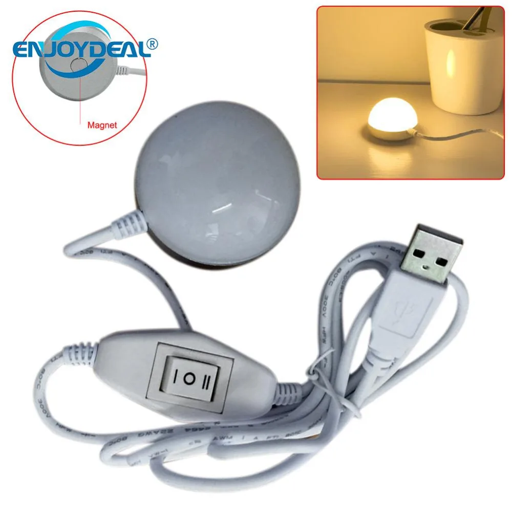 

New Creative Portable Mini 5W USB LED Ceiling Lamp Desk Reading Emergency Night Light With Magnetic Base warm white/white